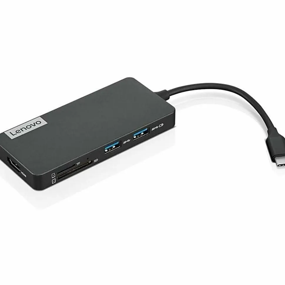 Lenovo® USB Type-C 7-In-1 Travel Hub, Iron Gray, GX90T77924