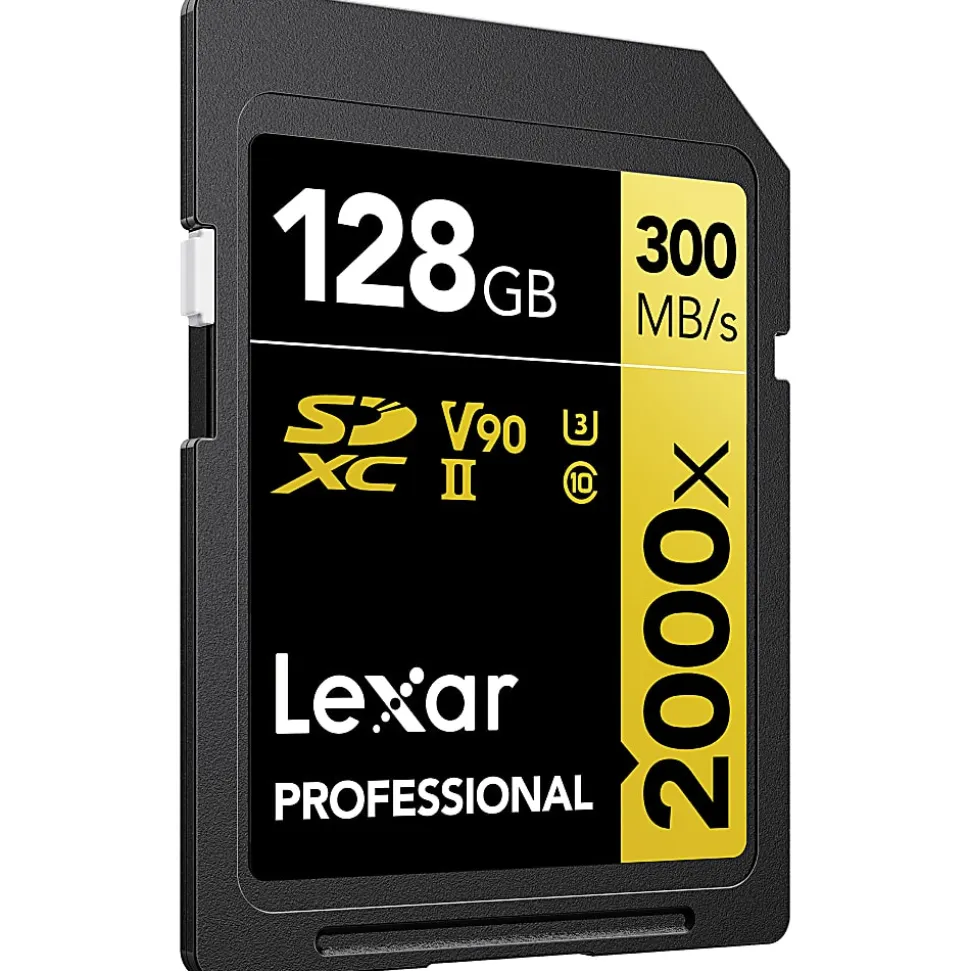 Lexar® Gold Professional 2000x Class 10/UHS-II SDHC/SDXC Memory Card, 128GB, LSD2000128G-BNNNU