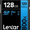 Lexar High Performance BLUE Series 800x SDHC/SDXC Flash Memory Card, 128GB, LSD128GCB1NL800