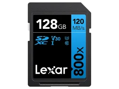 Lexar High Performance BLUE Series 800x SDHC/SDXC Flash Memory Card, 128GB, LSD128GCB1NL800
