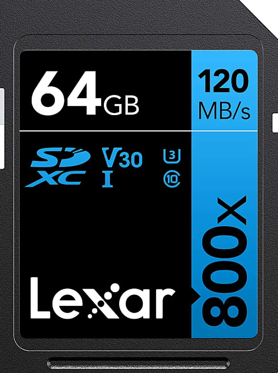 Lexar High Performance BLUE Series 800x SDHC/SDXC Flash Memory Card, 64GB, LSD64GCB1NL800