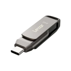 Lexar® JumpDrive® Dual Drive D400 USB 3.1 Type-C USB Drive, 64GB, Silver