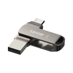 Lexar® JumpDrive® Dual Drive D400 USB 3.1 Type-C USB Drive, 64GB, Silver