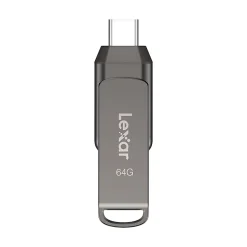 Lexar® JumpDrive® Dual Drive D400 USB 3.1 Type-C USB Drive, 64GB, Silver