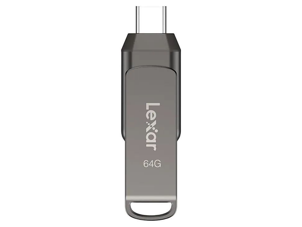 Lexar® JumpDrive® Dual Drive D400 USB 3.1 Type-C USB Drive, 64GB, Silver