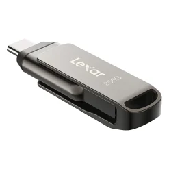 Lexar JumpDrive Dual Drive D400 USB Flash Drive, 256 GB, Silver