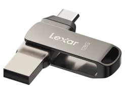 Lexar® JumpDrive® Dual Drive D400 USB 3.1 Type-C USB Drive, 128GB, Silver