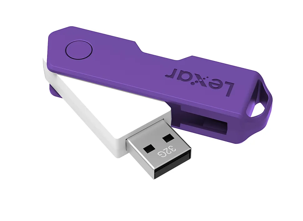 Lexar® JumpDrive® TwistTurn2 USB 2.0 Flash Drive, 32GB, Assorted Colors, LJDTT2-32GABOD20