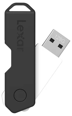 Lexar® JumpDrive® TwistTurn2 USB 2.0 Flash Drive, 128GB, Black, LJDTT2-128ABNABK