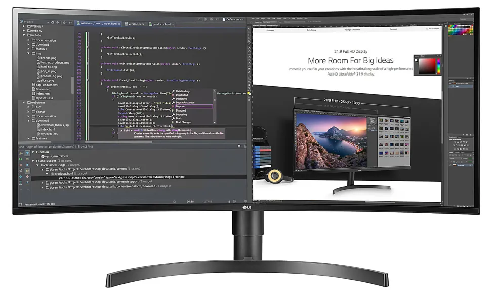 LG 34" WQHD IPS Curved Monitor, FreeSync, 34WL75C-B