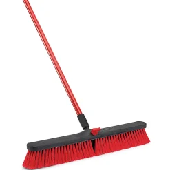 Libman Commercial Multi-Surface Steel Push Brooms, 24", Set Of 4 Brooms