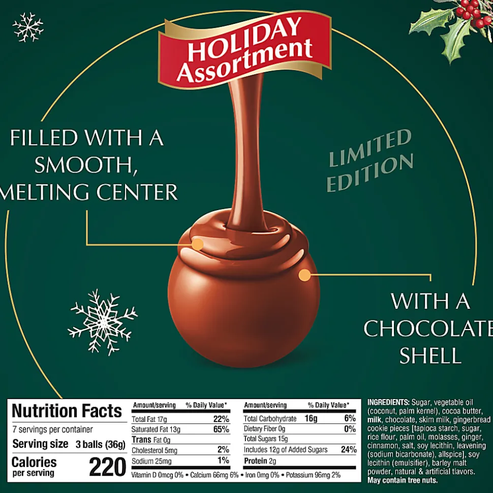 Lindt Holiday LINDOR Truffle Assortment Bag, 8.5 Oz