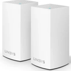 Linksys® Velop Intelligent Mesh™ 2-Port Gigabit Ethernet Wi-Fi Systems, WHW0102, Pack Of 2 Systems