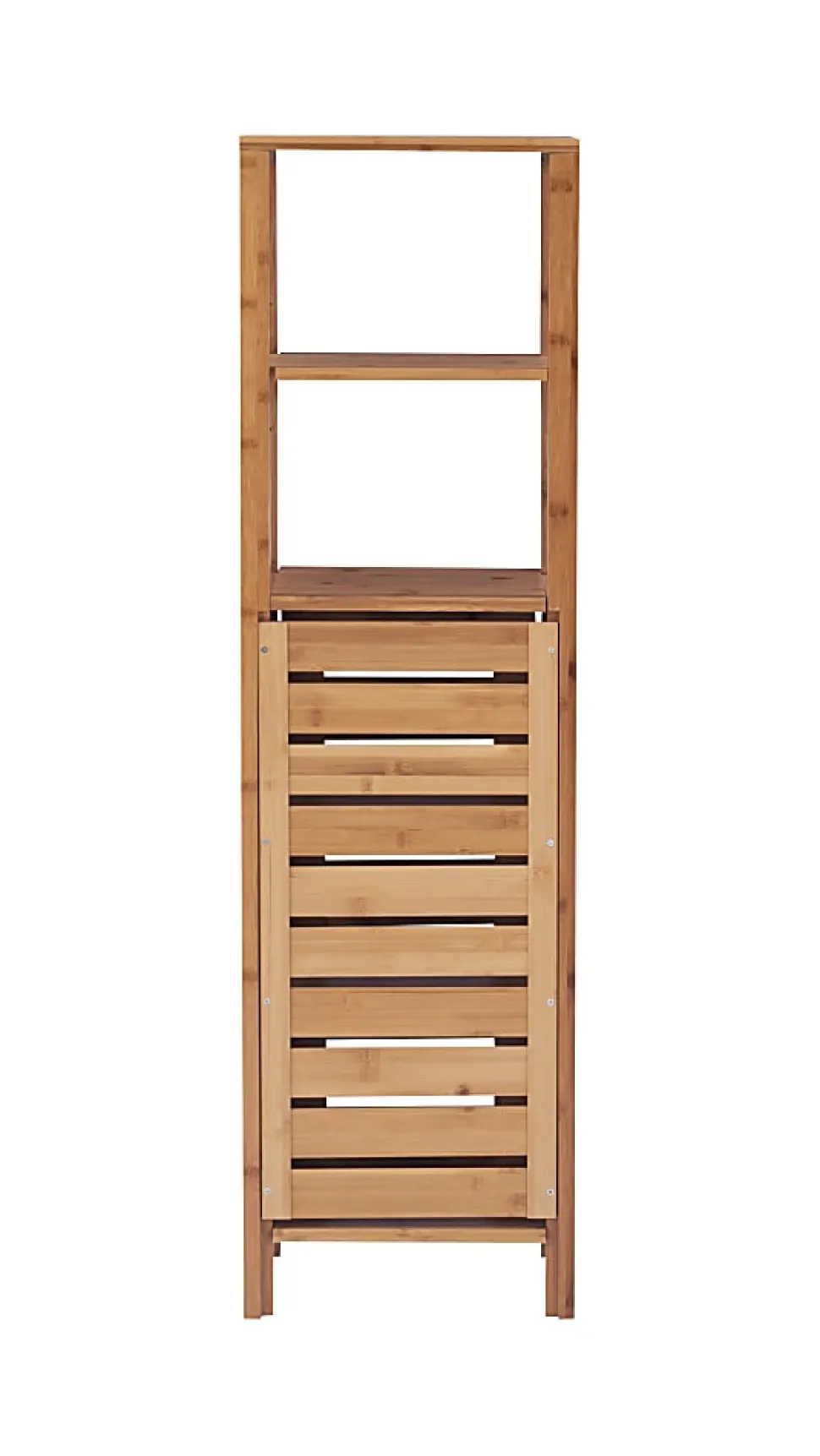 Linon Bullock 13"W Single Door Bamboo Cabinet with Shelves, Natural