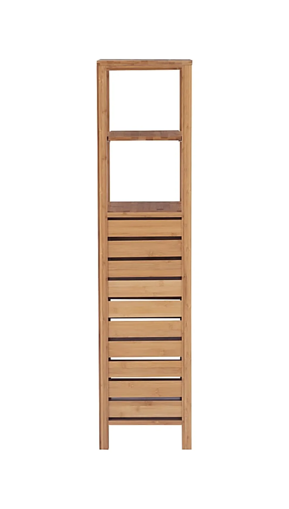 Linon Bullock 13"W Single Door Bamboo Cabinet with Shelves, Natural
