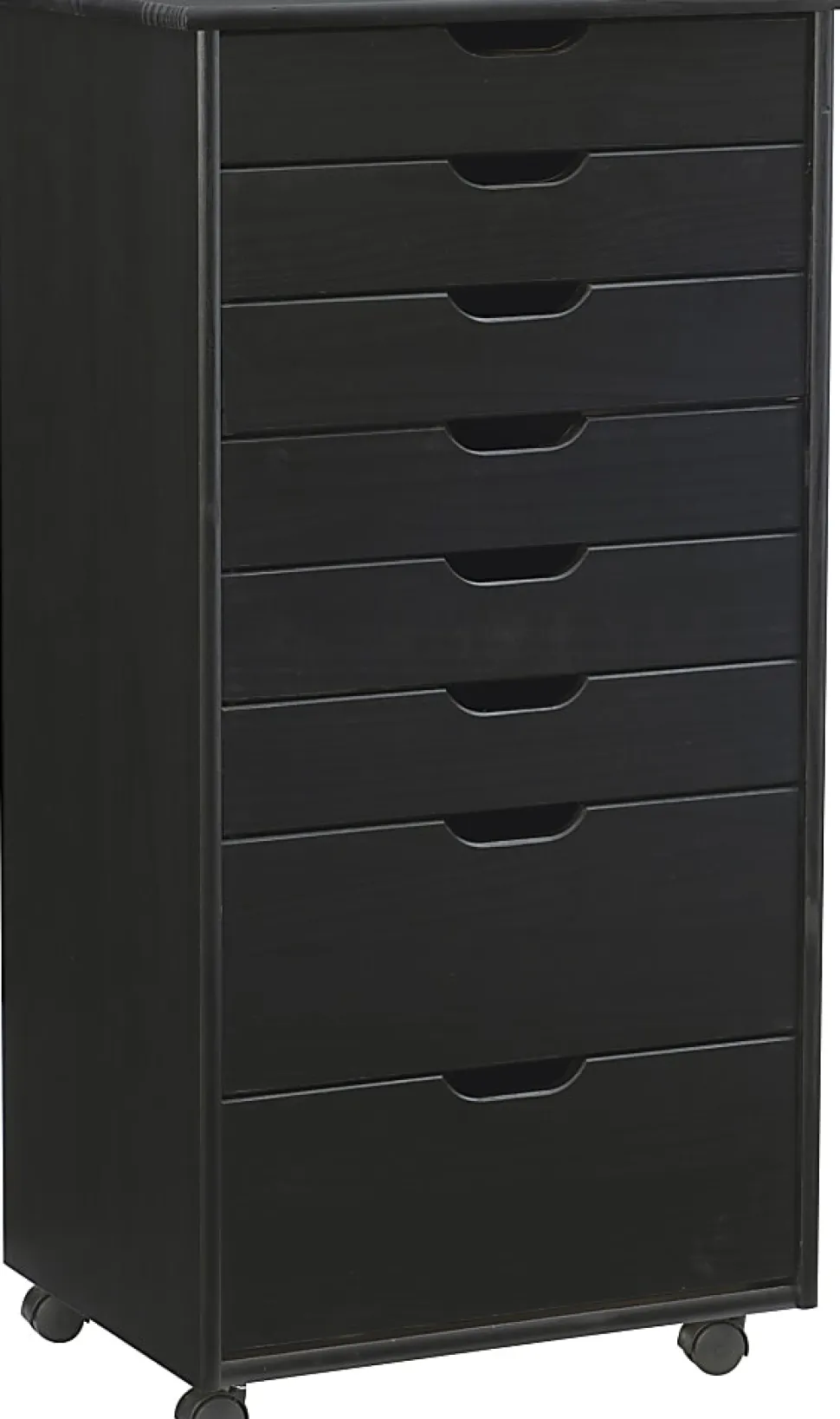 Linon Casimer 8-Drawer Rolling Home Office Storage Cart, Black