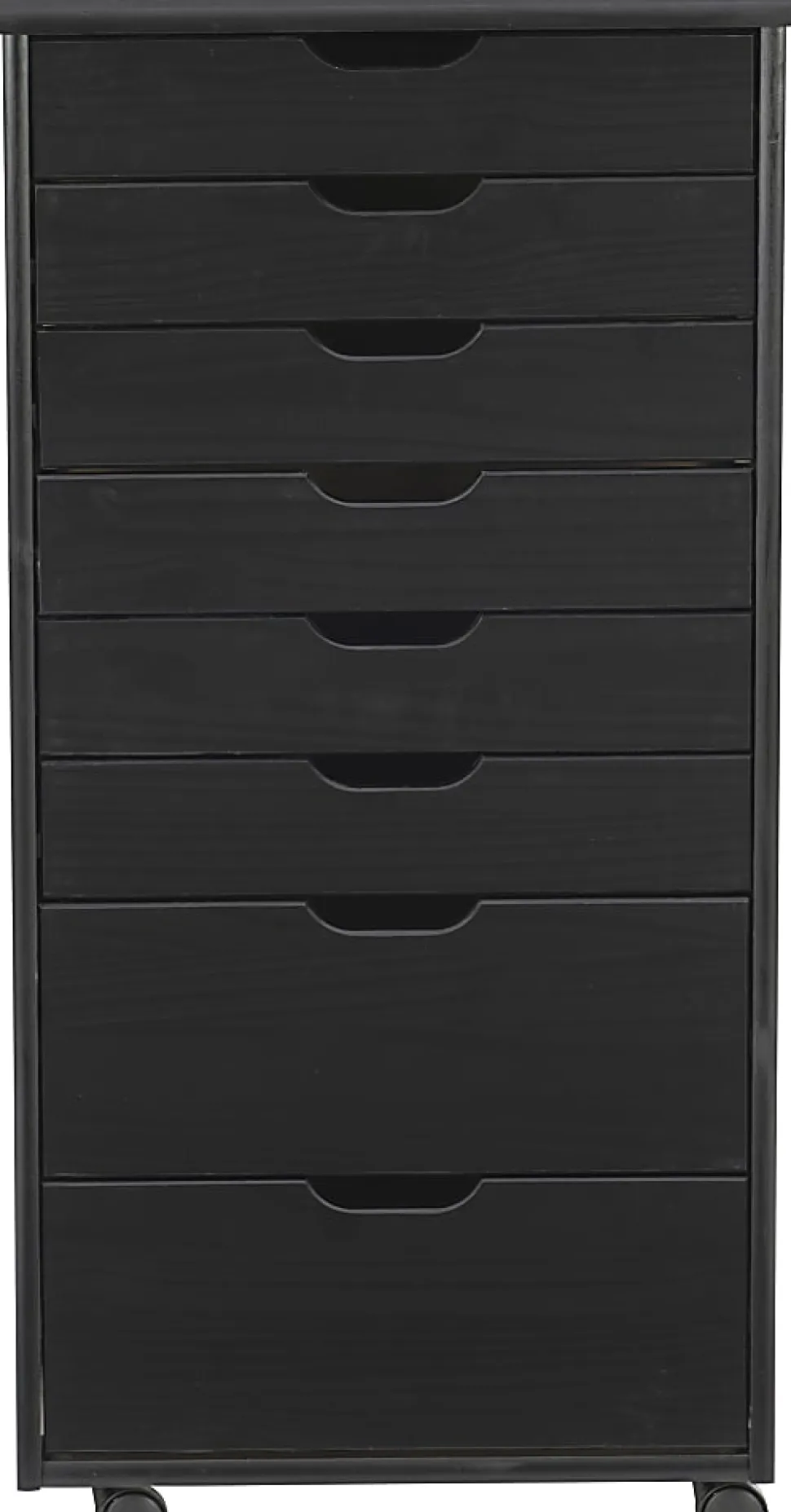 Linon Casimer 8-Drawer Rolling Home Office Storage Cart, Black