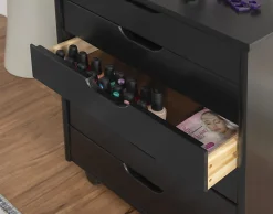Linon Casimer 6-Drawer Wide Rolling Home Office Storage Cart, Black