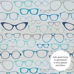 Linon Cooper Mid-Back Home Office Chair, Glasses Print/Chrome