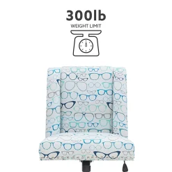 Linon Cooper Mid-Back Home Office Chair, Glasses Print/Chrome