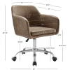 Linon Home Decor Products Ryker Fabric Mid-Back Home Office Chair, Rustic Brown/Silver