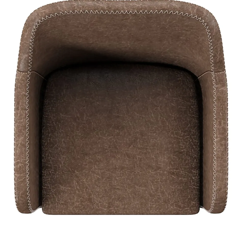 Linon Home Decor Products Ryker Fabric Mid-Back Home Office Chair, Rustic Brown/Silver