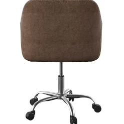 Linon Home Decor Products Ryker Fabric Mid-Back Home Office Chair, Rustic Brown/Silver