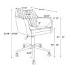 Linon Inman Quilted Fabric Mid-Back Home Office Chair, Off-White/Gold