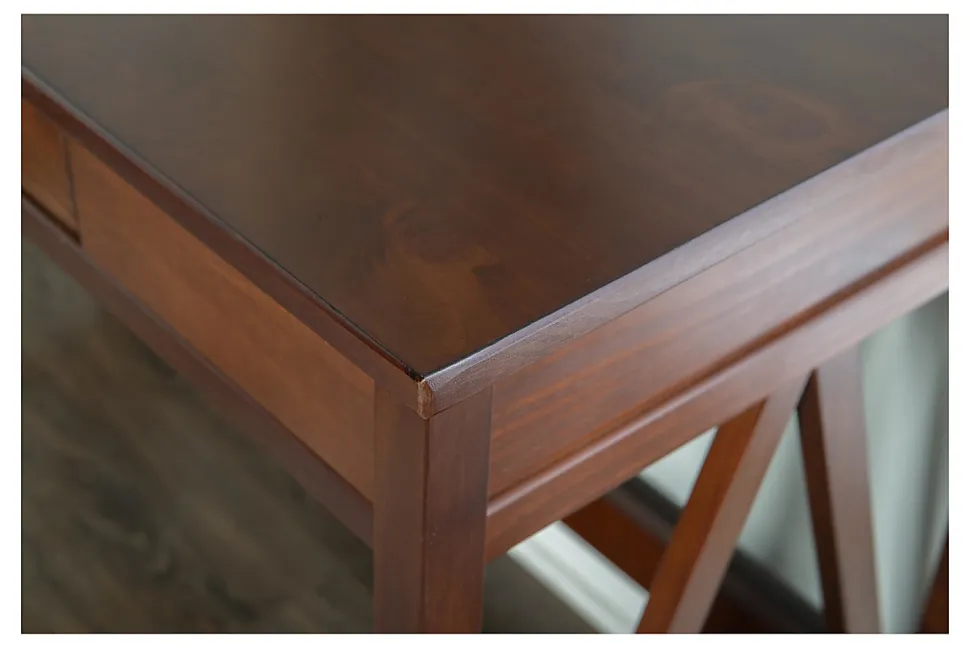 Linon Rockport 46"W Home Office Writing Desk, Antique Tobacco