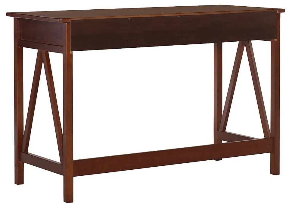 Linon Rockport 46"W Home Office Writing Desk, Antique Tobacco