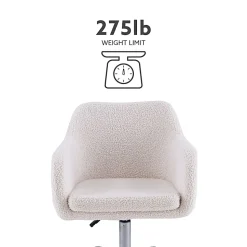 Linon Ryker Sherpa Home Office Chair, Chrome/Natural Sherpa