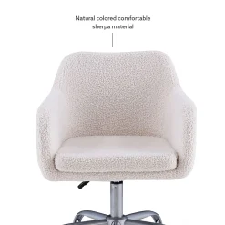 Linon Ryker Sherpa Home Office Chair, Chrome/Natural Sherpa