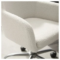 Linon Ryker Sherpa Home Office Chair, Chrome/Natural Sherpa