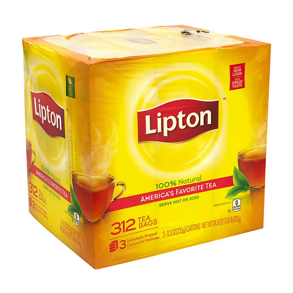 Lipton® 100% Natural Black Tea Bags, 1 Oz, Carton Of 312
