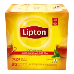 Lipton® 100% Natural Black Tea Bags, 1 Oz, Carton Of 312