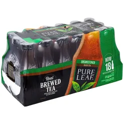 Lipton Pure Leaf Unsweetened Iced Black Tea, 16.9 Oz, Pack Of 18 Bottles