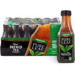 Lipton Pure Leaf Unsweetened Iced Black Tea, 16.9 Oz, Pack Of 18 Bottles
