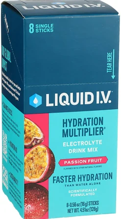 Liquid I.V. Hydration Multiplier Electrolyte Drink Mix, Passion Fruit, 0.56 Oz, Total Qty 8