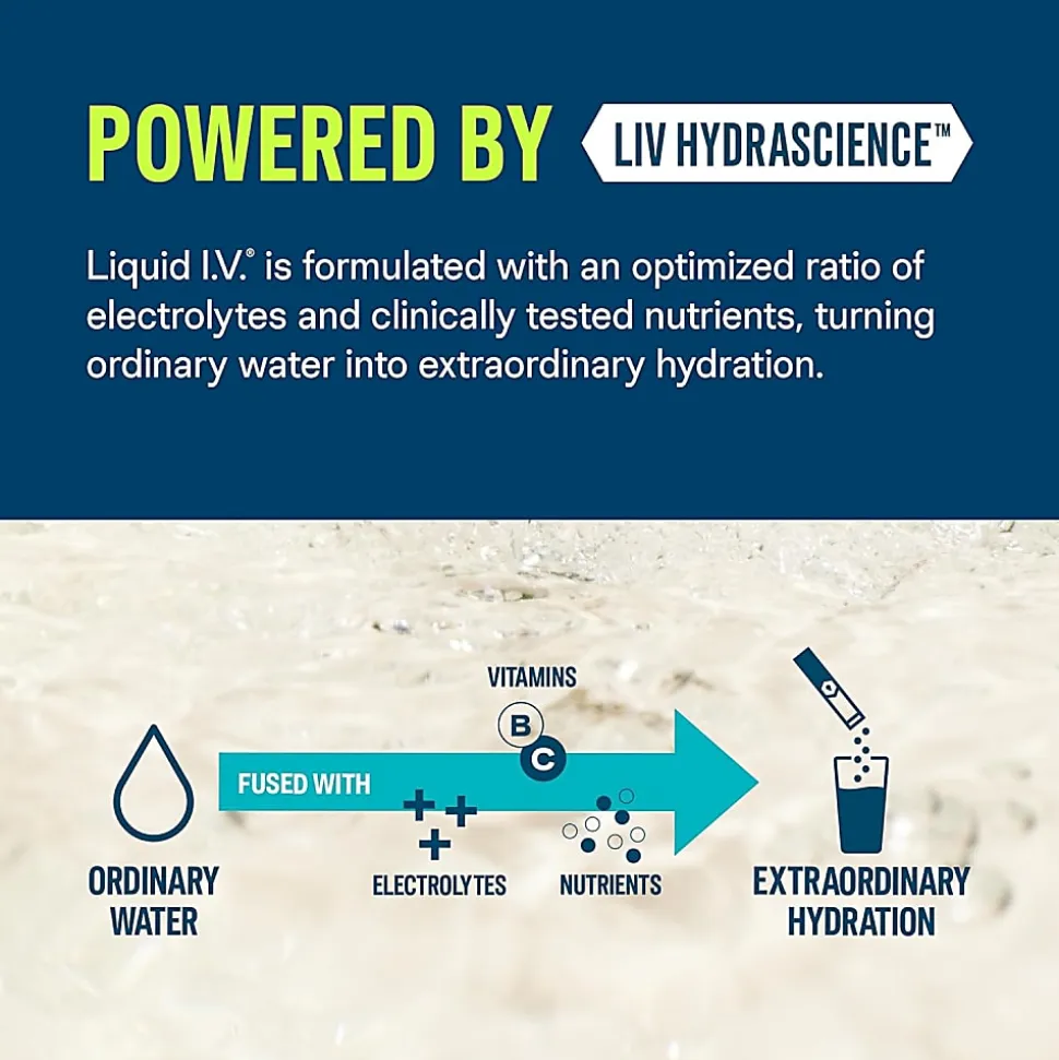 Liquid IV Lemon Lime Hydration Multiplier, 0.56 Fl Oz, Pack Of 10 Pouches