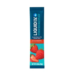 Liquid IV Strawberry Hydration Multiplier, 0.56 Fl Oz, Pack Of 10 Pouches