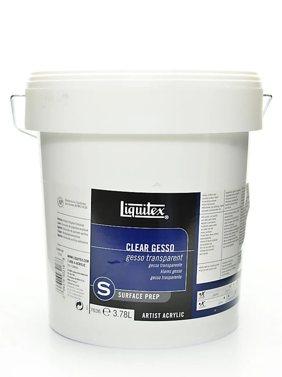 Liquitex Professional - Gesso - for pastel, oil paint, acrylic paint - transparent - 1 gal