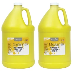 Little Masters® Washable Tempera Paint, 128 Oz, Yellow, Pack Of 2