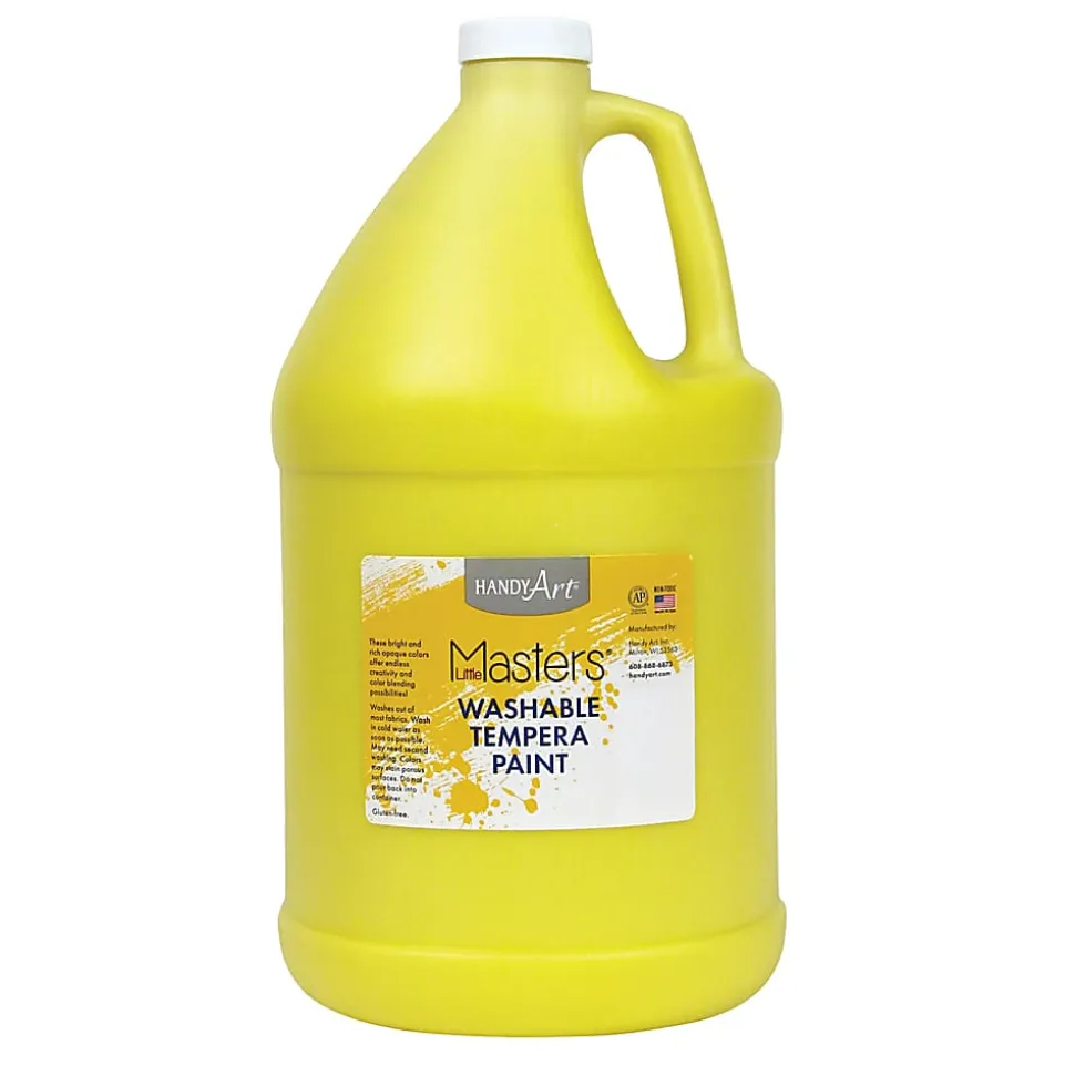 Little Masters® Washable Tempera Paint, 128 Oz, Yellow, Pack Of 2