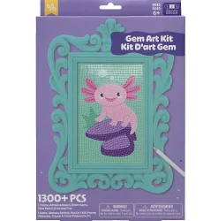 Little Yellow Bicycle Axolotl Framed Gem Art Kit, 10-1/4" x 7", Total Qty 1