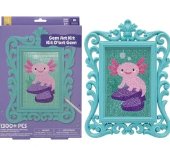Little Yellow Bicycle Axolotl Framed Gem Art Kit, 10-1/4