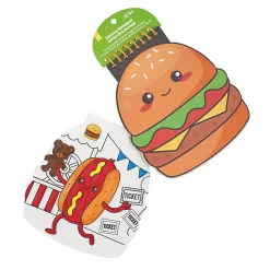 Little Yellow Bicycle® Burger Shaped Notebook/Coloring Book