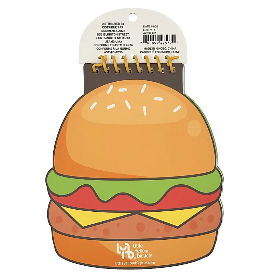 Little Yellow Bicycle® Burger Shaped Notebook/Coloring Book