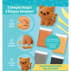 Little Yellow Bicycle Clay & Play Cat Kit, 5-1/2" x 9", Total Qty 1