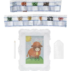 Little Yellow Bicycle Cow Framed Gem Art Kit, 10-1/4