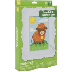 Little Yellow Bicycle Cow Framed Gem Art Kit, 10-1/4